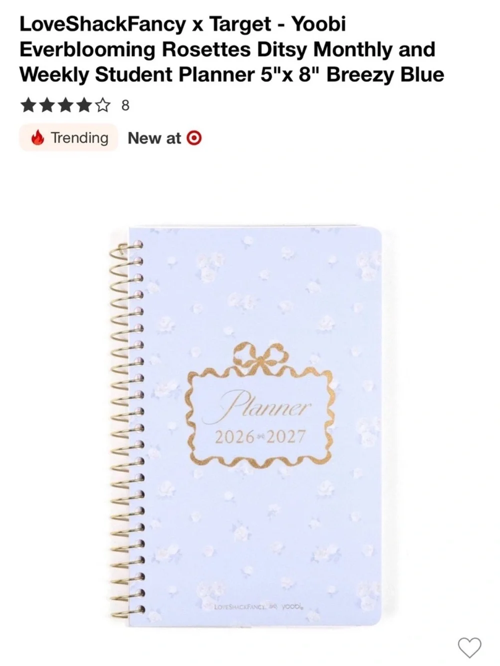 💗🎯 LoveShackFancy x Target - Yoobi Monthly & Weekly Student Planner 5